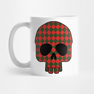 Red green diamond skull Mug